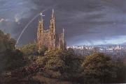 Karl friedrich schinkel Medieval City on a River oil painting picture wholesale